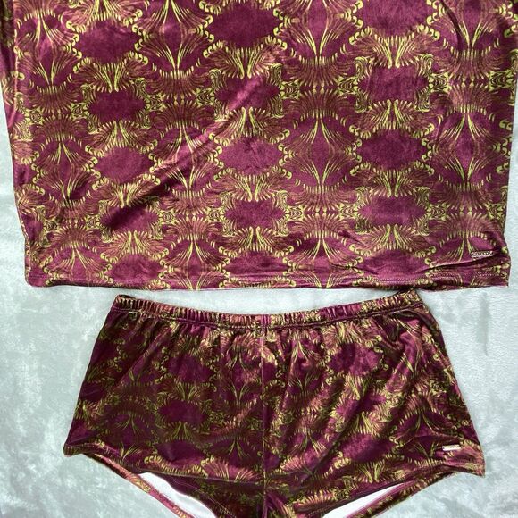 Savage X Fenty Sleep SET XL Psychedelic Velvet Dazed FX Pajama Lounge Purple - Picture 4 of 12